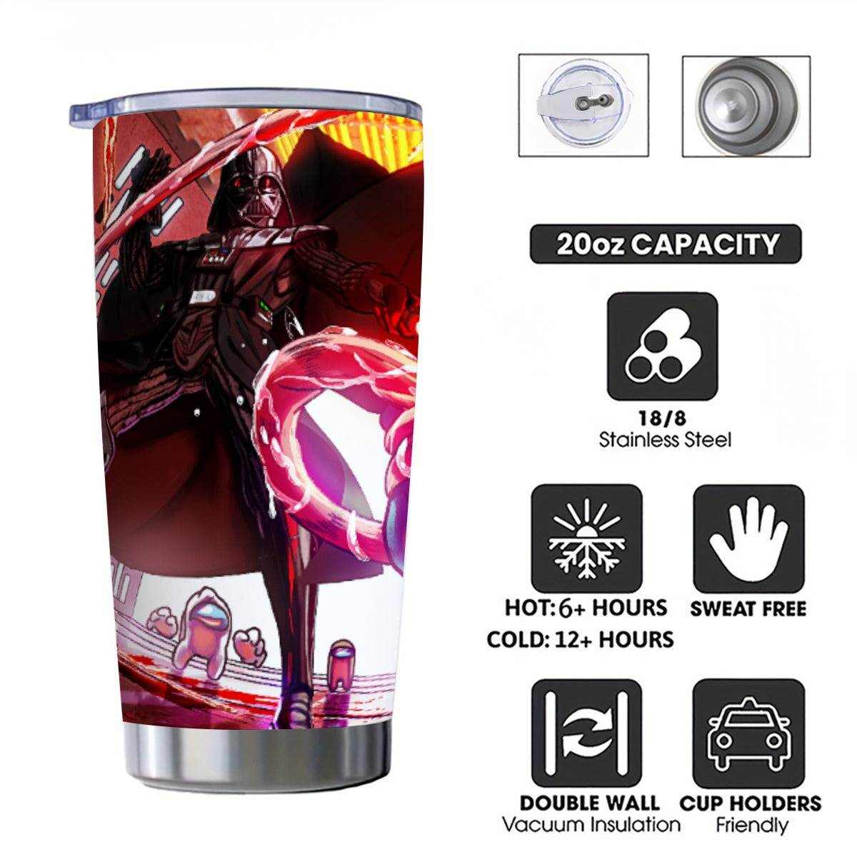 Vader 20OZ Tumbler With Sliding Lid
